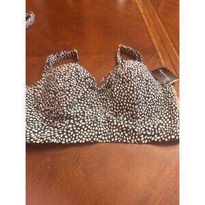 Smart & Sexy Swim Secret Convertible Push-up Bikini Top Black & White  36D